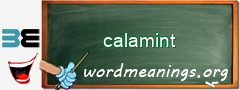 WordMeaning blackboard for calamint